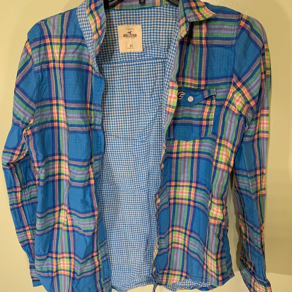 Hollister Blue Plaid Shirt